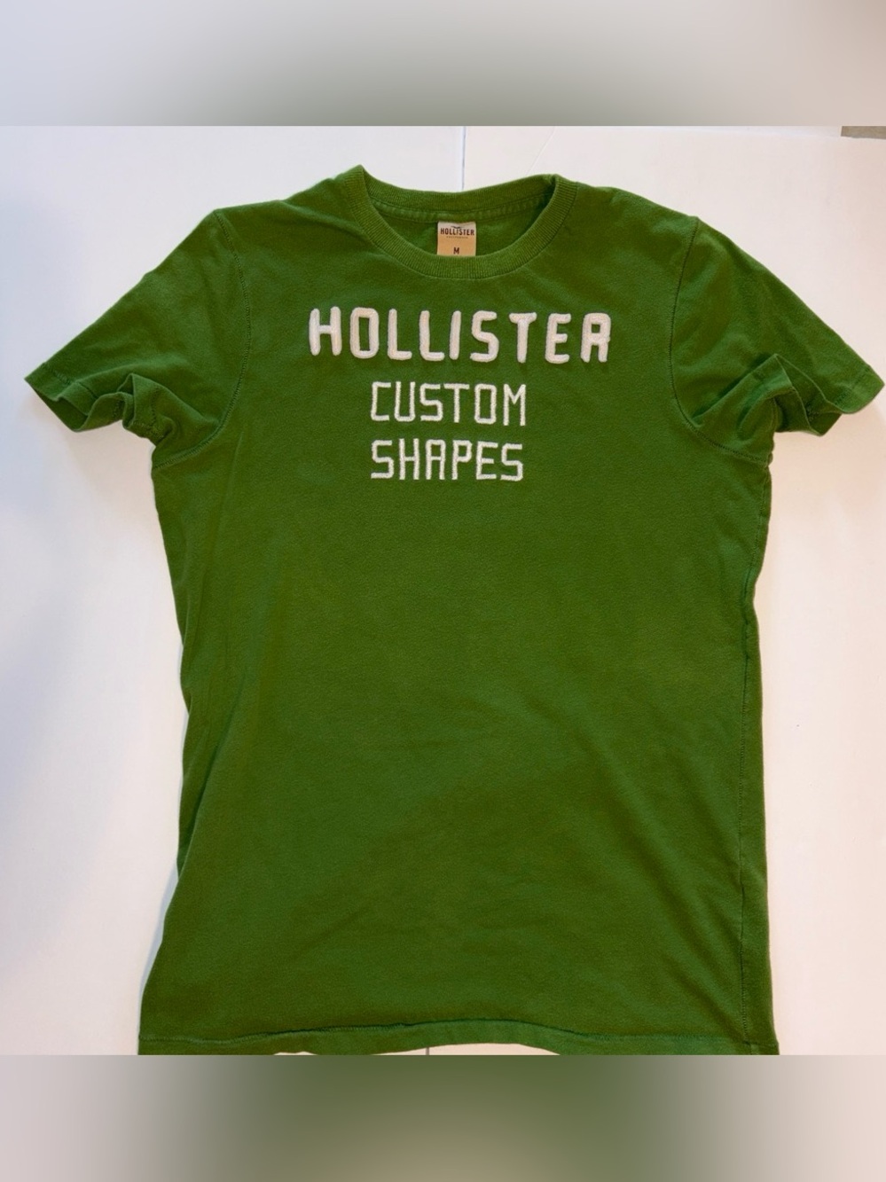 Hollister Green Crewneck with Raised White Logo